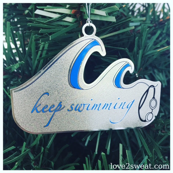Swimming Ornament - "keep swimming"